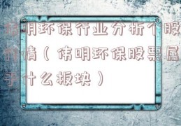 伟明环保行业分析个股行情（伟明环保股票属于什么板块）