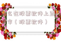 怎么在股票软件上直接写字（股票软件）