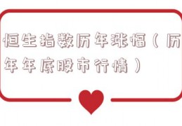 恒生指数历年涨幅（历年年底股市行情）