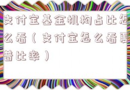 支付宝基金机构占比怎么看（支付宝怎么看夏普比率）