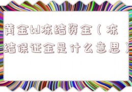 黄金td冻结资金（冻结保证金是什么意思）