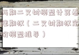 两期二叉树模型计算看涨期权（二叉树期权定价模型推导）