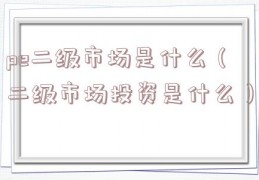 pe二级市场是什么（二级市场投资是什么）