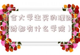 适合大学生买的理财（理财都有什么学院）