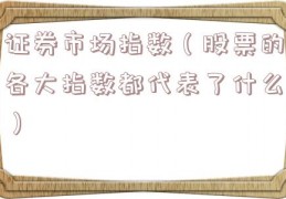 证券市场指数（股票的各大指数都代表了什么）
