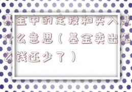 基金中的定投和买入是什么意思（基金卖出怎么钱还少了）