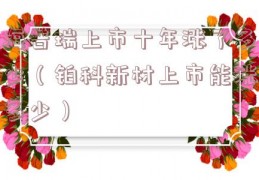 海普瑞上市十年涨了多少（铂科新材上市能涨多少）