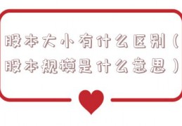 股本大小有什么区别（股本规模是什么意思）