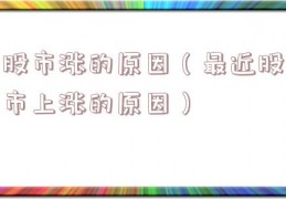 股市涨的原因（最近股市上涨的原因）