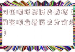 同花顺股票历史数据（同花顺查看历史分价表）