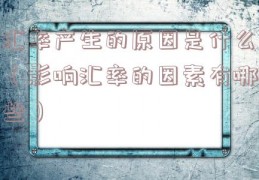 汇率产生的原因是什么（影响汇率的因素有哪些）