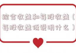 综合收益和每股收益（每股收益低说明什么）
