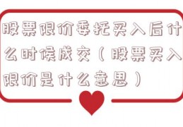 股票限价委托买入后什么时候成交（股票买入限价是什么意思）