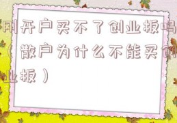 刚开户买不了创业板吗（散户为什么不能买创业板）