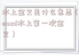 水上金叉是什么意思（macd水上第一次金叉）