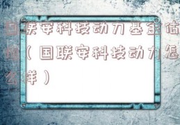 国联安科技动力基金估值（国联安科技动力怎么样）