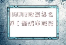 003002股票怎么样（新城市股票）