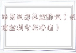 华夏蓝筹基金静值（长信金利今天净值）