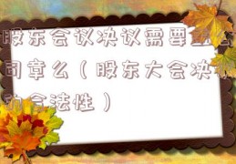 股东会议决议需要盖公司章么（股东大会决议的合法性）