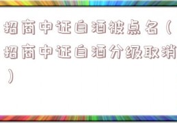 招商中证白酒被点名（招商中证白酒分级取消）