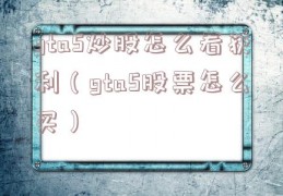 gta5炒股怎么看获利（gta5股票怎么买）