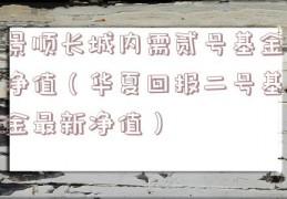 景顺长城内需贰号基金净值（华夏回报二号基金最新净值）