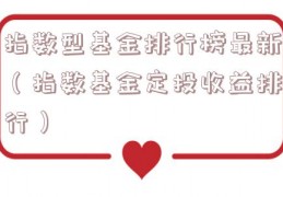 指数型基金排行榜最新（指数基金定投收益排行）