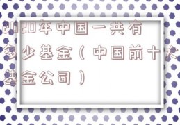 2020年中国一共有多少基金（中国前十大基金公司）