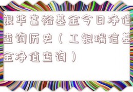 银华富裕基金今日净值查询历史（工银瑞信基金净值查询）