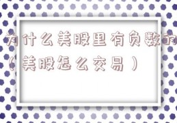 为什么美股里有负数的（美股怎么交易）