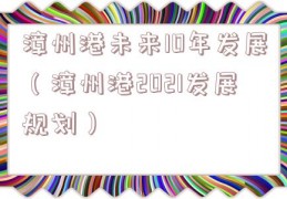 漳州港未来10年发展（漳州港2021发展规划）