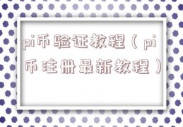 pi币验证教程（pi币注册最新教程）
