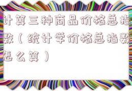 计算三种商品价格总指数（统计学价格总指数怎么算）