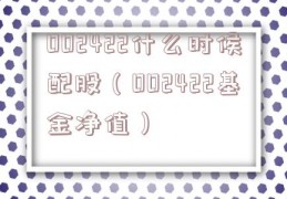 002422什么时候配股（002422基金净值）