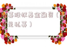 私募股权基金融资（什么是私募）