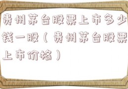 贵州茅台股票上市多少钱一股（贵州茅台股票上市价格）