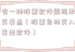 有一种股票软件能提示买卖点（股票自动买入卖出软件）