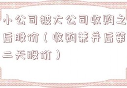 小公司被大公司收购之后股价（收购兼并后第二天股价）
