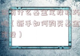 你有什么基金定投技巧吗（新手如何购买基金定投）