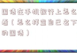 国债在手机银行上怎么看（怎么样查自己名下的国债）