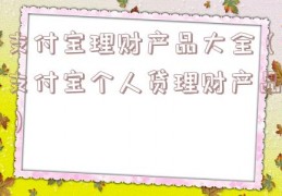 支付宝理财产品大全（支付宝个人贷理财产品）