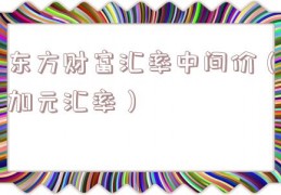 东方财富汇率中间价（加元汇率）