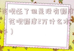 花呗还了但是没有额度（花呗额度2万什么水平）