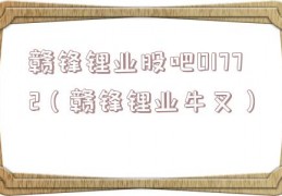 赣锋锂业股吧01772（赣锋锂业牛叉）