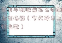 苹果手机股票怎么添加上证指数（今天股市上证指数）