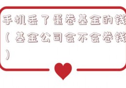 手机丢了蛋卷基金的钱（基金公司会不会卷钱）