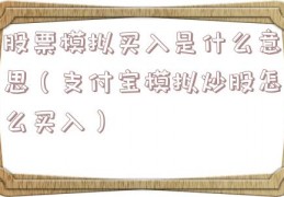 股票模拟买入是什么意思（支付宝模拟炒股怎么买入）