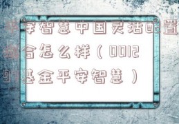 平安智慧中国灵活配置混合怎么样（001297基金平安智慧）
