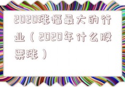 2020涨幅最大的行业（2020年什么股票涨）
