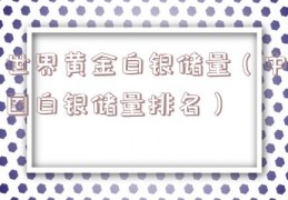 世界黄金白银储量（中国白银储量排名）